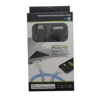 Кабель USB Apple iPhone 2/3/4 плоский светящийся <черно-зеленый> ― OnlineBazar.su