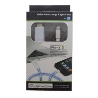 Кабель USB Apple iPhone Lightning плоский светящийся <бело-фиолетовый> ― OnlineBazar.su