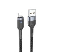 Кабель USB Apple iPhone Lightning Hoco U117 (2.4A/интеллектуальное отключение) <черный> ― OnlineBazar.su