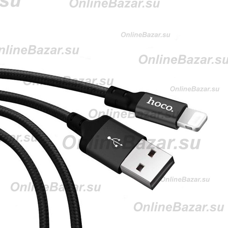 Кабель USB Apple iPhone Lightning Hoco X14 (2 метра) <черный> ― OnlineBazar.su