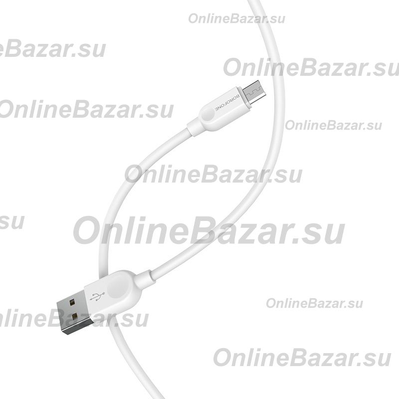 Кабель USB MicroUSB Borofone BX14 (1 метр) <белый> ― OnlineBazar.su