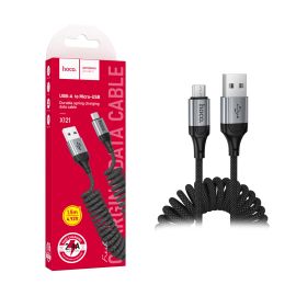 Кабель USB MicroUSB Hoco X121 (2.4A/1.5 метра) <черный>