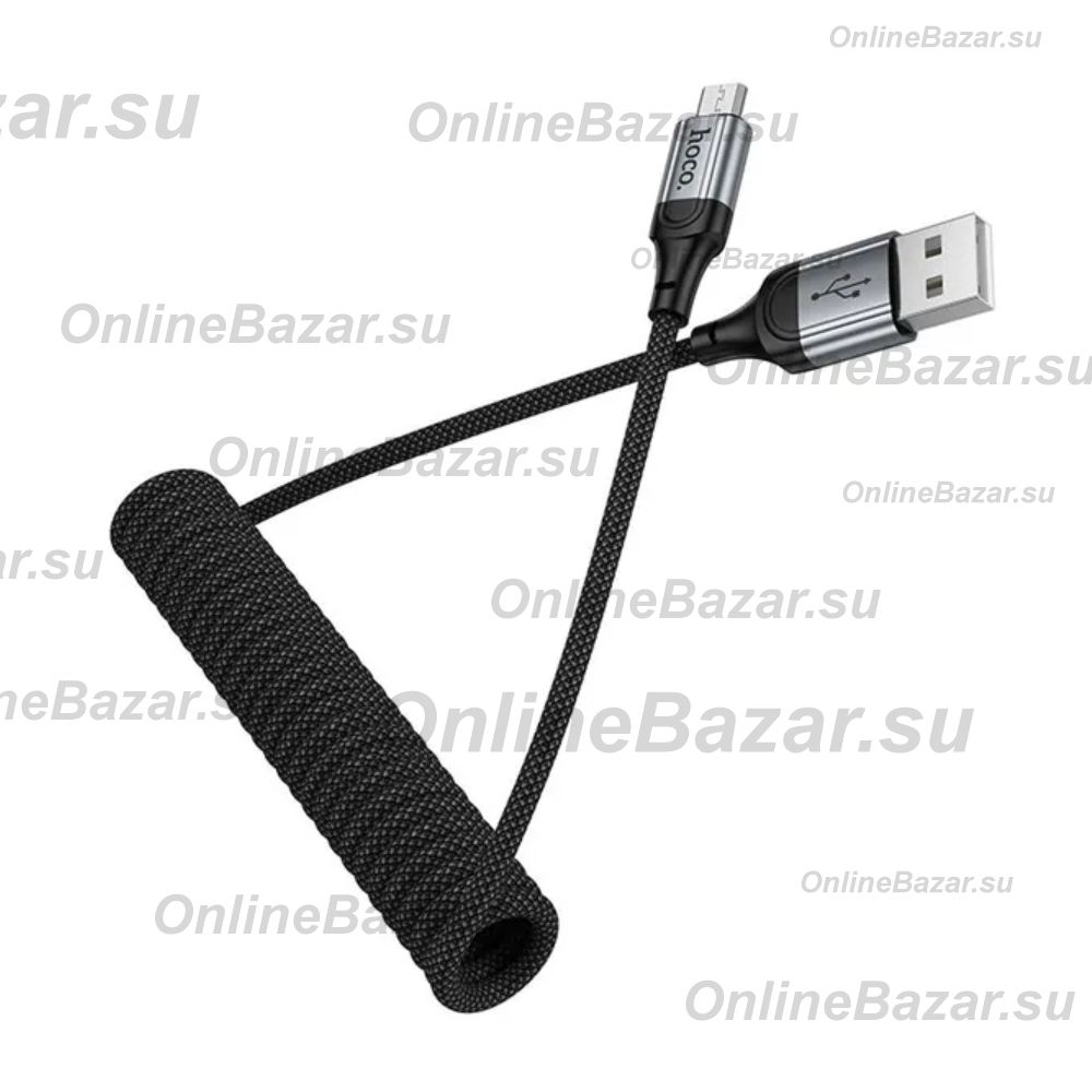 Кабель USB MicroUSB Hoco X121 (2.4A/1.5 метра) <черный> ― OnlineBazar.su