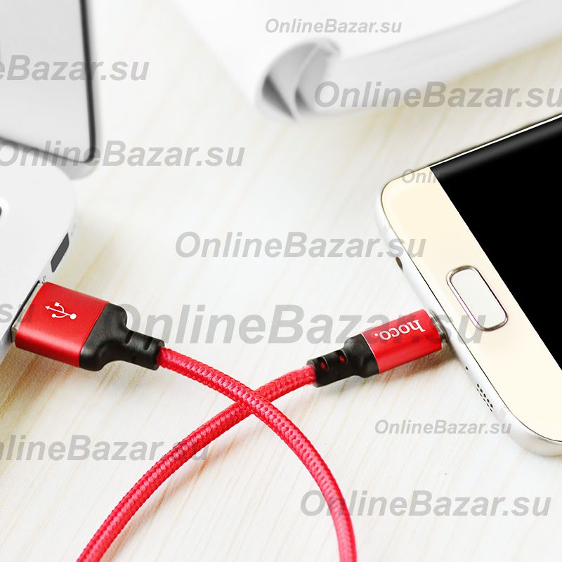 Кабель USB MicroUSB Hoco X14 (2 метра) <красный> ― OnlineBazar.su