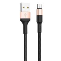 Кабель USB MicroUSB Hoco X26 <черно-золотой> ― OnlineBazar.su