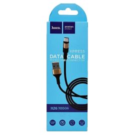 Кабель USB MicroUSB Hoco X26 <черно-золотой>