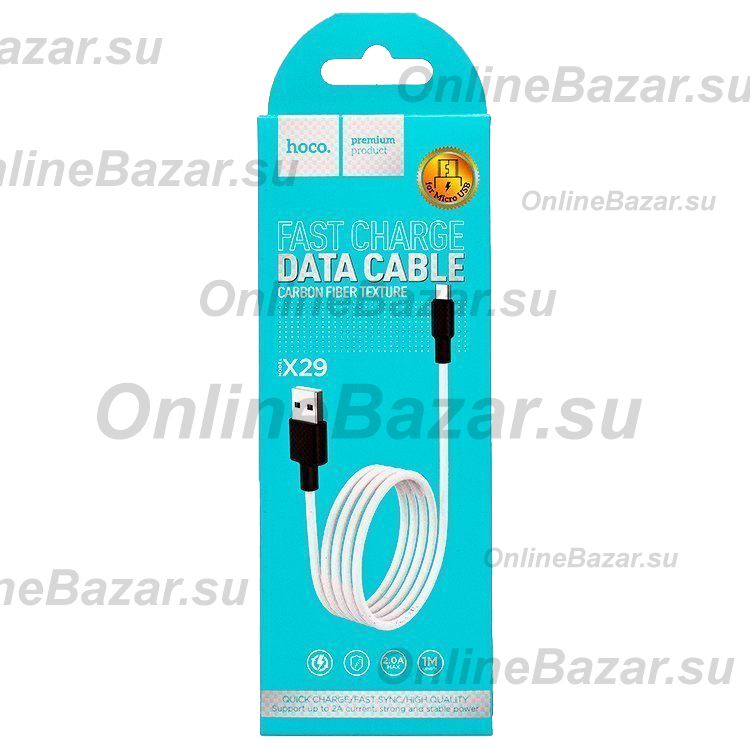Кабель USB MicroUSB Hoco X29 <белый> ― OnlineBazar.su