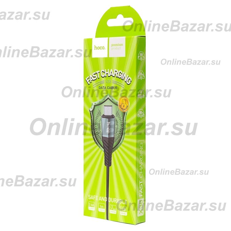 Кабель USB MicroUSB Hoco X38 (1 метр) <черный> ― OnlineBazar.su
