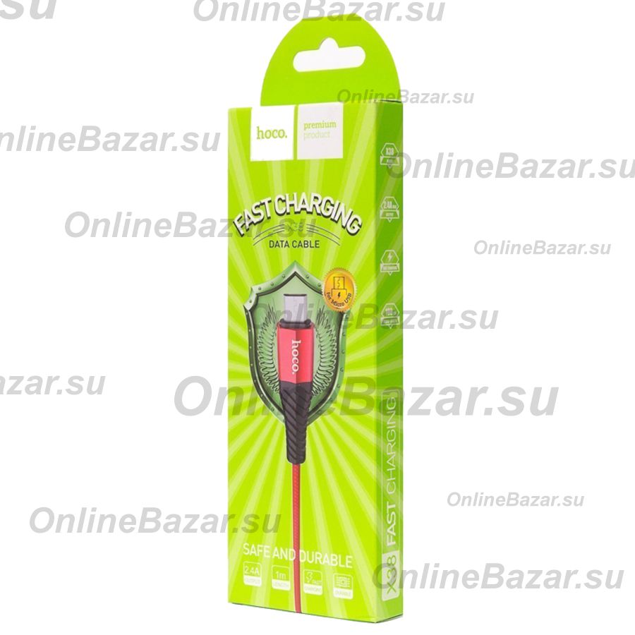 Кабель USB MicroUSB Hoco X38 (1 метр) <красный> ― OnlineBazar.su
