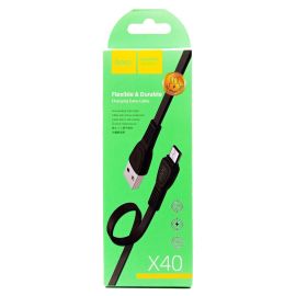 Кабель USB MicroUSB Hoco X40 (2.4А/1 метр) <черный>