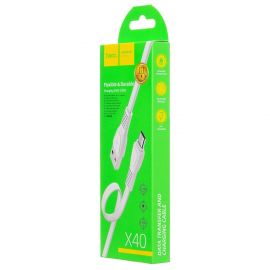 Кабель USB MicroUSB Hoco X40 (2.4А/1 метр) <белый>