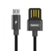 Кабель USB MicroUSB Remax RC-080m оплетка металл <черный> ― OnlineBazar.su