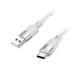 Кабель USB Type-C Hoco X99 (3A, прозрачный силикон, термостойкий) <серый>