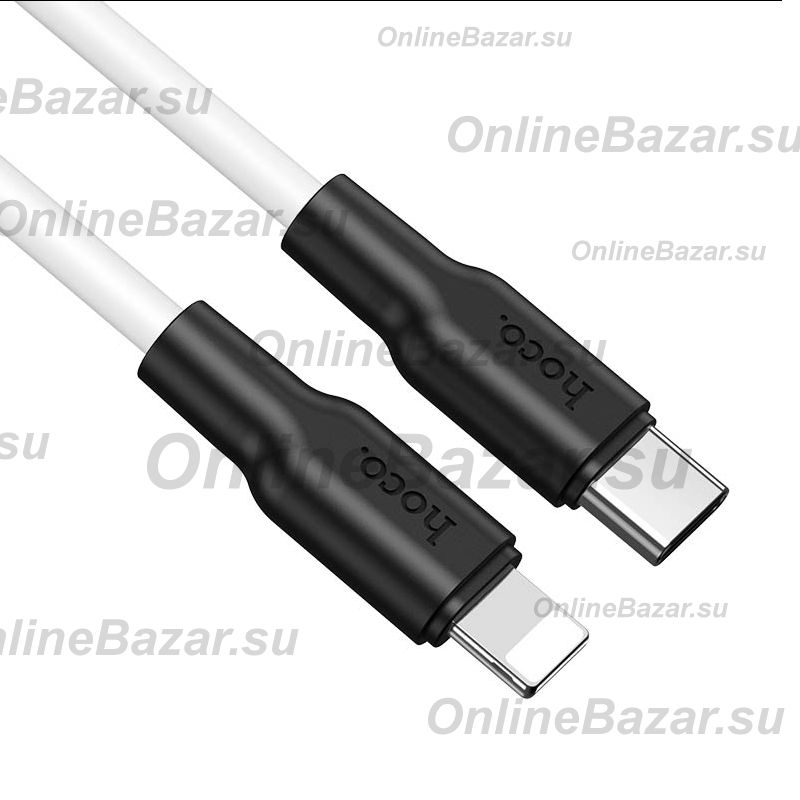Кабель USB-C Apple iPhone Lightning Hoco X21 Plus (1 метр) <белый> ― OnlineBazar.su