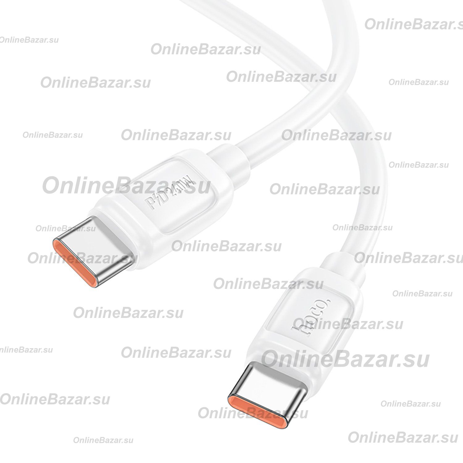 Кабель USB-C Type-C Hoco X115 (5A/240W/1 метр) <белый> ― OnlineBazar.su