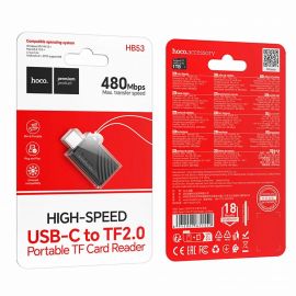 Кард-ридер Hoco HB53 в порт USB-C для MicroSD <черный>