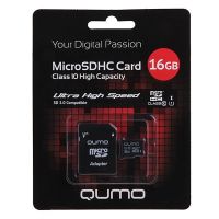 Карта памяти MicroSDHC 3.0 16 Gb CL10 (UHS-1) Qumo в блистере с адаптером ― OnlineBazar.su