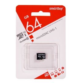 Карта памяти MicroSDHC 64 Gb CL10 UHS-I Smart Buy