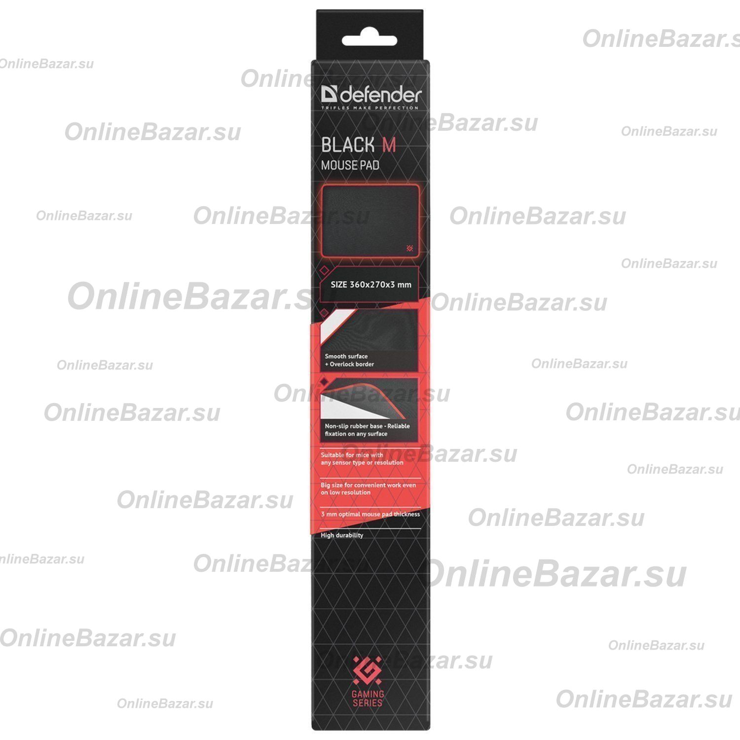 Коврик для компьютерной мыши DEFENDER Angel of Black M игровой (360*270*3) ― OnlineBazar.su