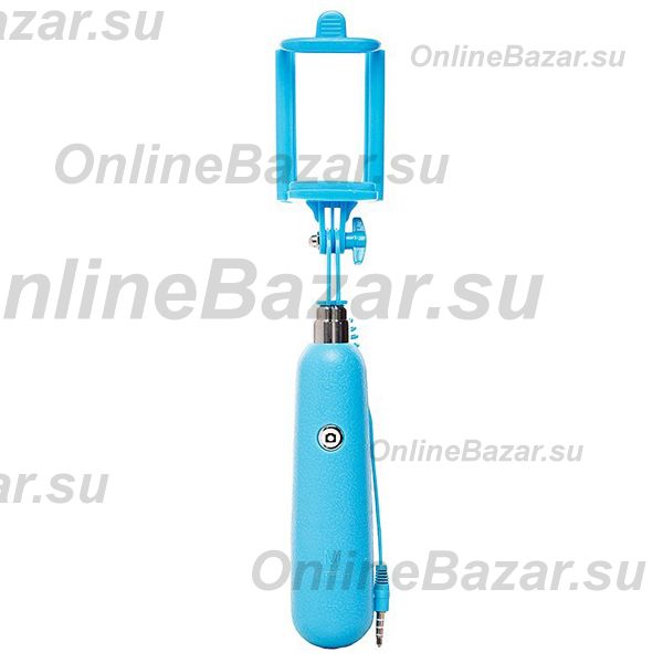 Монопод (палка) для селфи S10 mini (17.5-66 см.) (кабель) <голубой> ― OnlineBazar.su