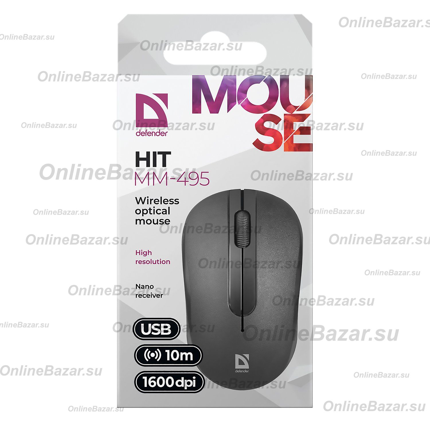 Мышь оптическая беспроводная Defender Hit MM-495 <черный> ― OnlineBazar.su