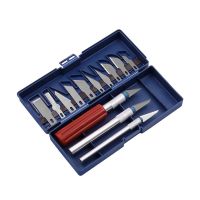 Набор скальпелей (3 рукоятки + 13 лезвий) + пластиковый бокс ― OnlineBazar.su