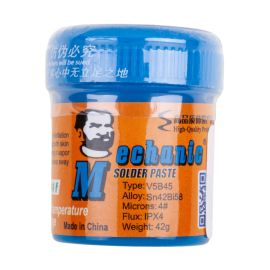 Паста паяльная Mechanic V5B45 (42 г, низкотемпературная 138°C, бессвинцовая)