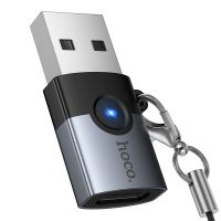 Переходник (адаптер) в порт USB на штекер USB-C Hoco UA46B <серый> ― OnlineBazar.su