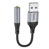 Переходник (адаптер) для гарнитуры USB в разъем 3.5 Hoco LS36 <черный> ― OnlineBazar.su