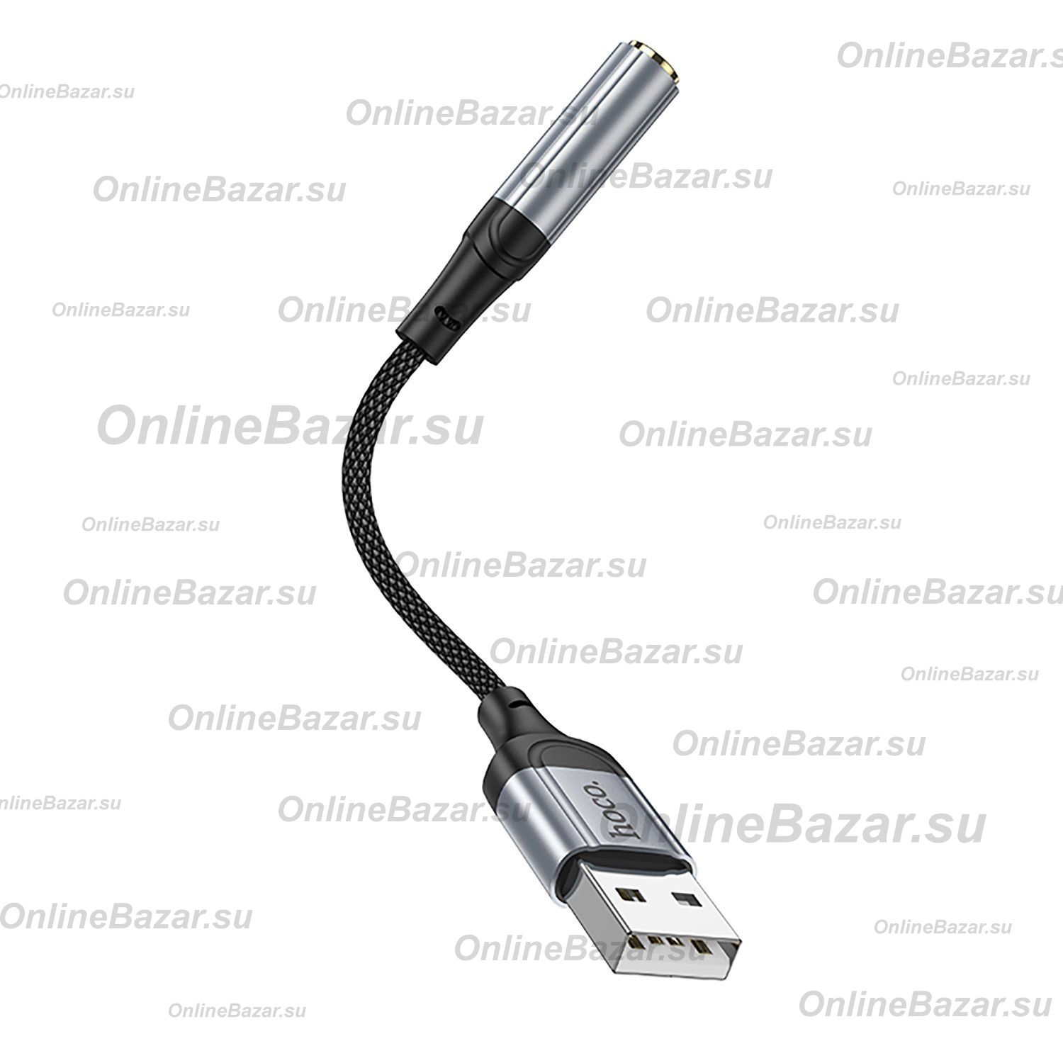 Переходник (адаптер) для гарнитуры USB в разъем 3.5 Hoco LS36 <черный> ― OnlineBazar.su