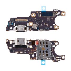 Плата нижняя для Huawei TLR-LX9 на системный разъем, разъем Sim-карты и микрофон (оригинал)