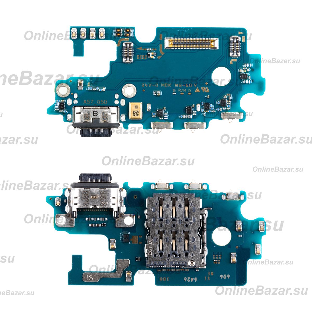 Плата нижняя для Samsung SM-A576B (Galaxy A57 5G) на системный разъем, разъем Sim-карты и микрофон (оригинал) ― OnlineBazar.su