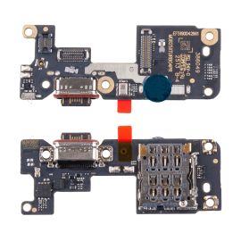 Плата нижняя для Xiaomi Poco F7 на системный разъем, разъем Sim-карты и микрофон (оригинал)