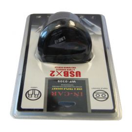 Разветвитель гнезда прикуривателя WF-0309 (2 выхода+2 usb) <черный>