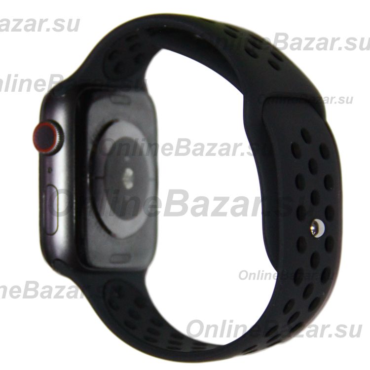 Ремешки для Apple Watch SE (40 mm) Sport Band силиконовый перфорированный (размер L) <черный> ― OnlineBazar.su