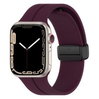 Ремешок для Apple Watch Series 3 (42 mm) силиконовый на магните <фиолетовый> ― OnlineBazar.su