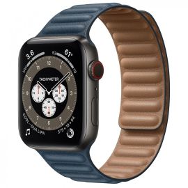 Ремешок для Apple Watch Series 8 (45 mm) силиконовый на магните №2 <синий>