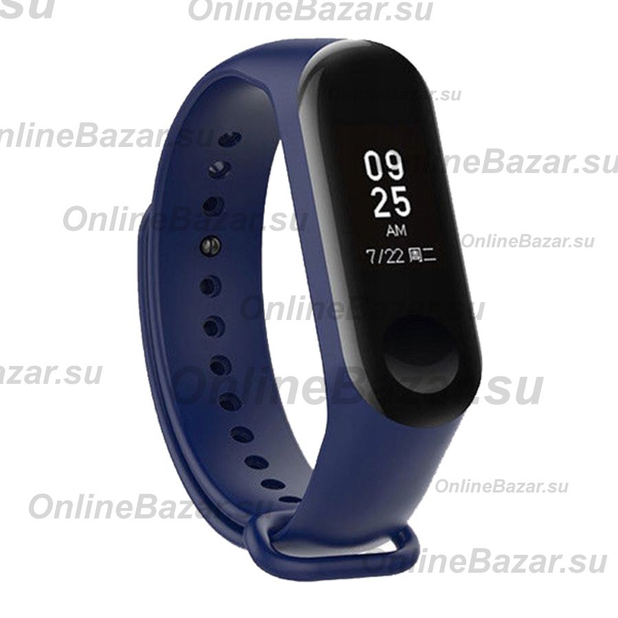 Ремешок для Xiaomi Mi Band 3 силиконовый <синий> ― OnlineBazar.su