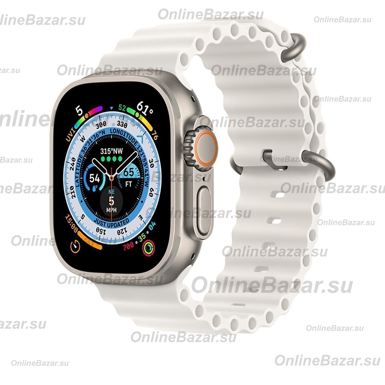 Ремешки для Apple Watch Series 7 (41 mm) Ocean Band силиконовый <белый> ― OnlineBazar.su