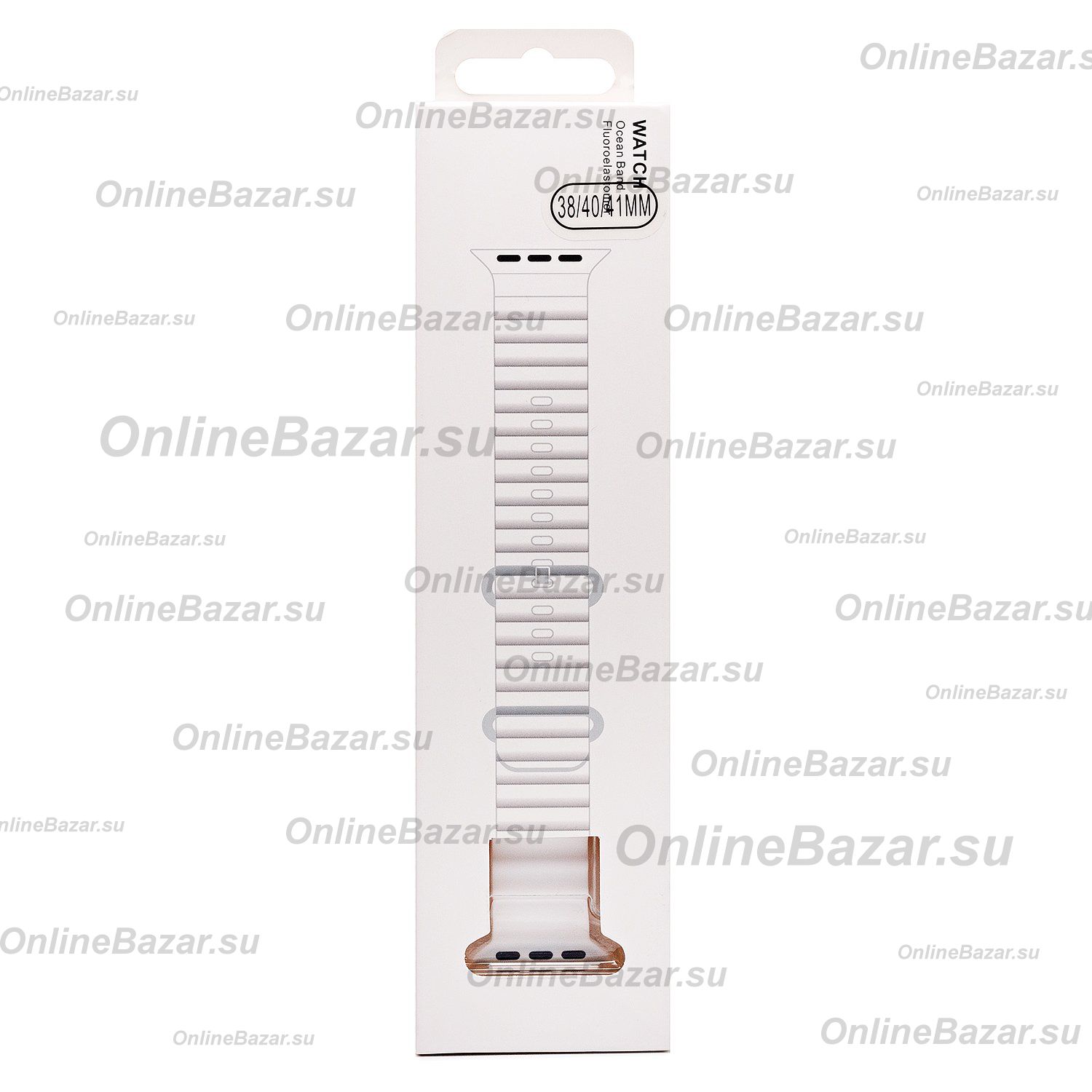 Ремешки для Apple Watch Series 7 (41 mm) Ocean Band силиконовый <белый> ― OnlineBazar.su