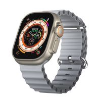 Ремешки для Apple Watch Series 7 (45 mm) Ocean Band силиконовый <серый> ― OnlineBazar.su