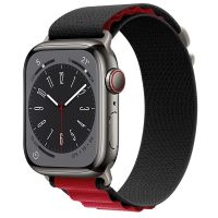 Ремешок для Apple Watch Series 8 (45 mm) Alpine Loop текстиль <черно-бордовый> ― OnlineBazar.su