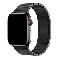 Ремешок для Apple Watch Series 8 (45 mm) металлический блочный на застежке <черный> ― OnlineBazar.su
