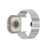Ремешок для Apple Watch Series 3 (42 mm) металлический блочный на застежке <серебристый> ― OnlineBazar.su