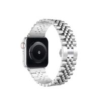 Ремешок для Apple Watch Series 6 (44 mm) металлический блочный на застежке №3 <серебристый> ― OnlineBazar.su