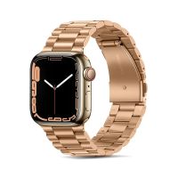 Ремешок для Apple Watch Series 8 (41 mm) металлический блочный на застежке №2 <розовое золото> ― OnlineBazar.su