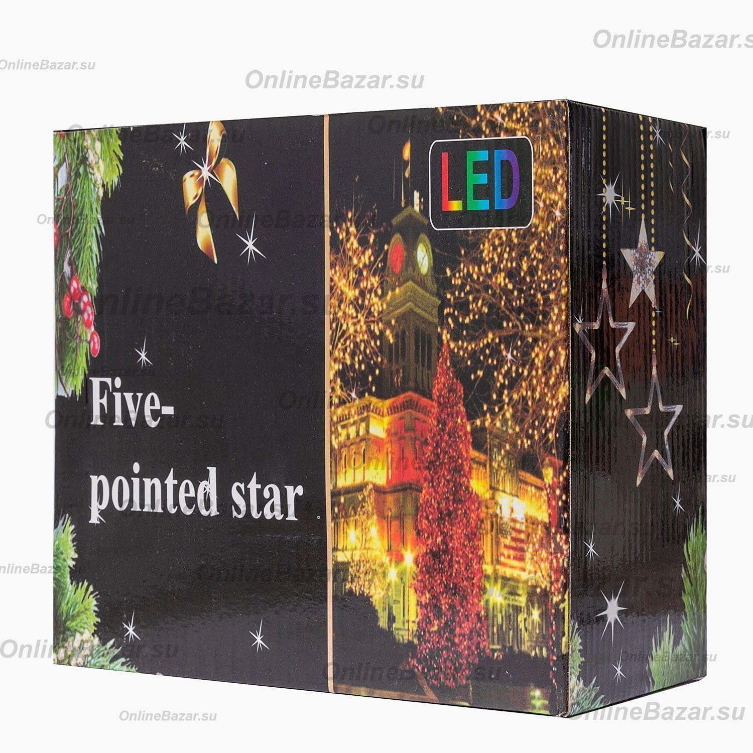 Светодиодная гирлянда ActivLed IDSS-12SnowStar-3m-RGB (Занавес/Снежинка+Звезда/Внутренний) (113910) ― OnlineBazar.su