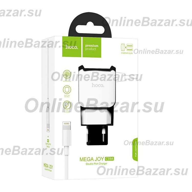 Сетевое зарядное устройство для Apple iPod Nano 7G Hoco C59A <белый> ― OnlineBazar.su