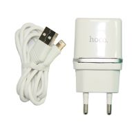 Сетевое зарядное устройство USB Hoco C11 (1A/кабель Lightning) <белый> ― OnlineBazar.su