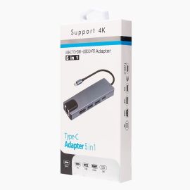 USB HUB для порта USB-C BYL-2015 (2 USB/USB-C/HDMI/Ethernet) <серый>